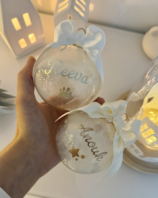 Boule de Noël en verre personnalisable (8cm)
