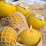 Bougie trompe-l'œil citron