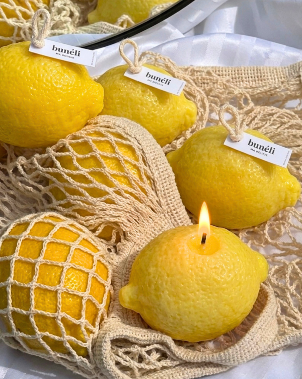 Bougie trompe-l&rsquo;œil citron