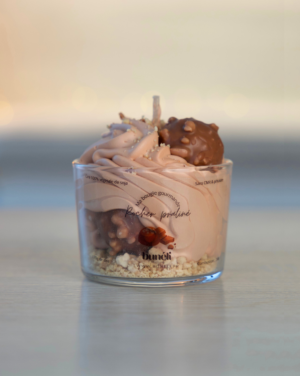 Bougie gourmande rocher praliné