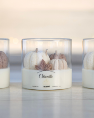 Bougie Trio de citrouilles d&rsquo;automne